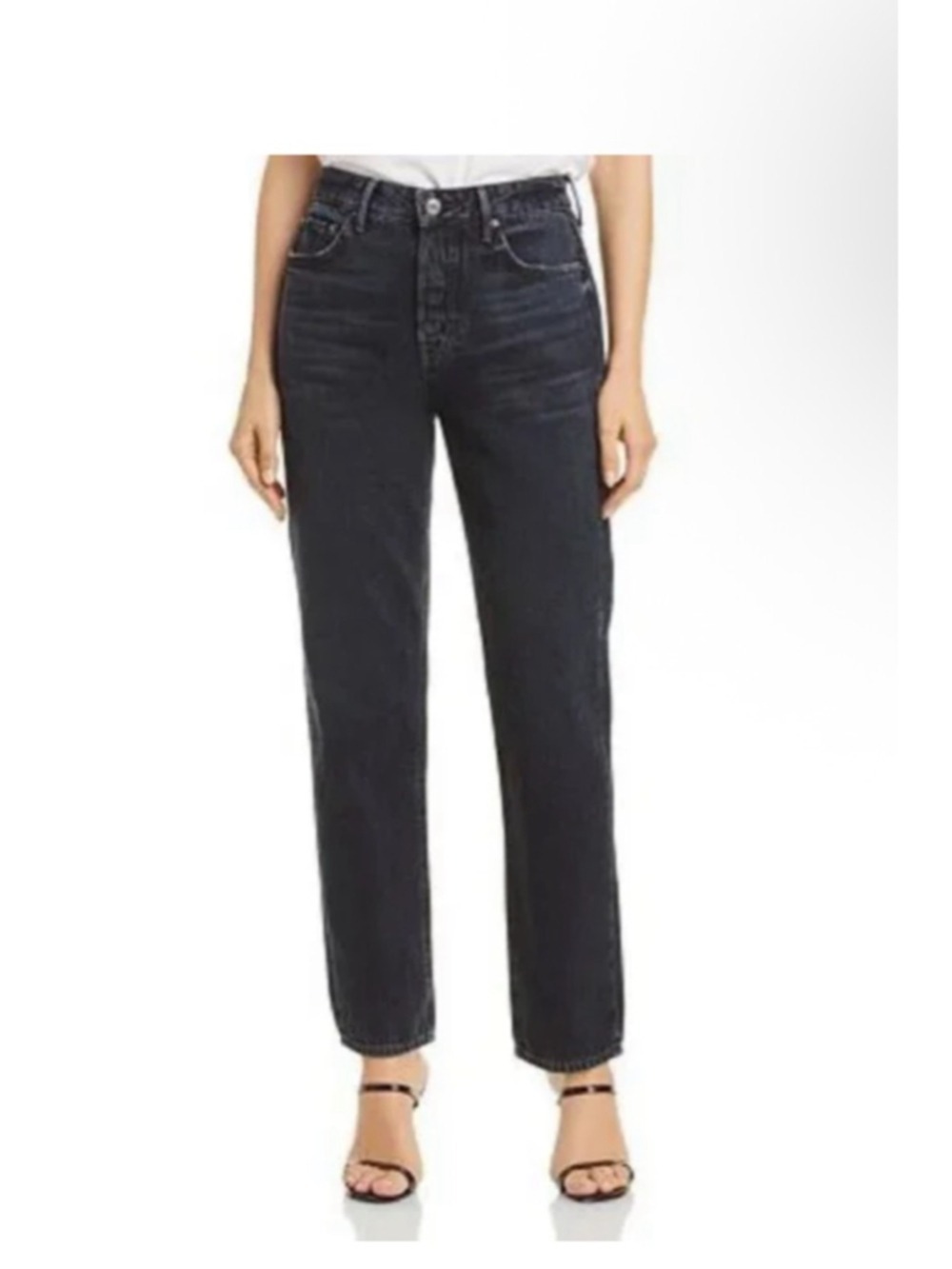 Women's Grlfrnd Straight Leg Jeans In Black, Size 27